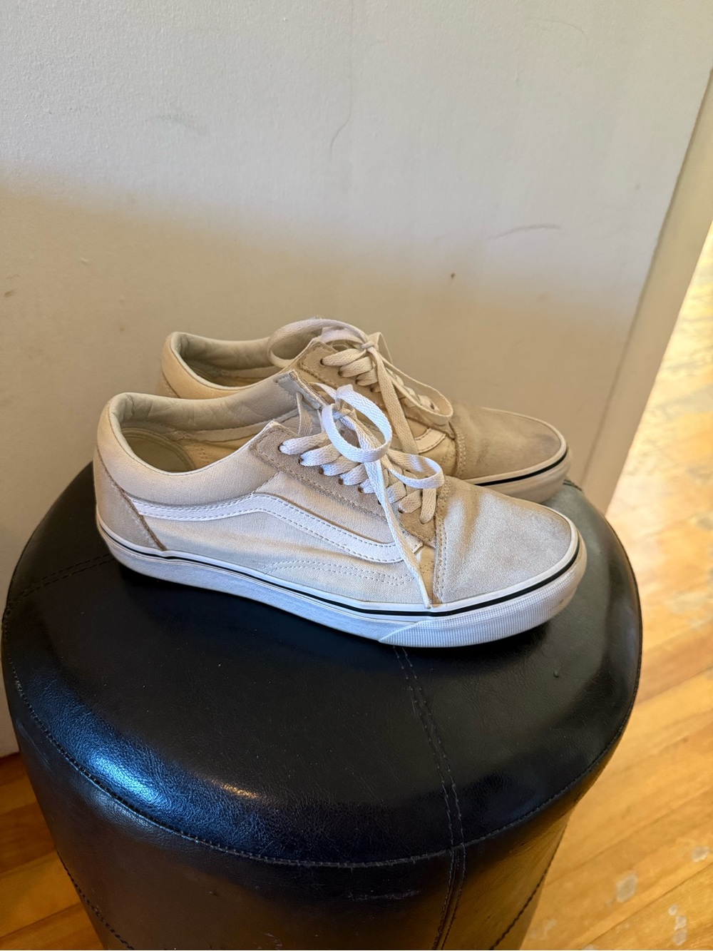 Vans Old Skool Low-Top Sneakers in Cream/White